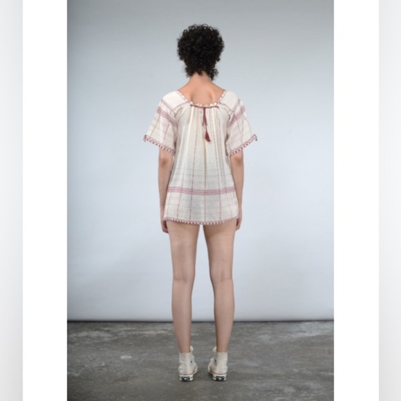 V.DE. VINSTER Kala Burgundy Handmade Peasant Blouse Lagenlook Handmade - Picture 5 of 16